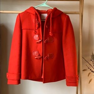 Gorman wool red short duffle jacket coat size XS